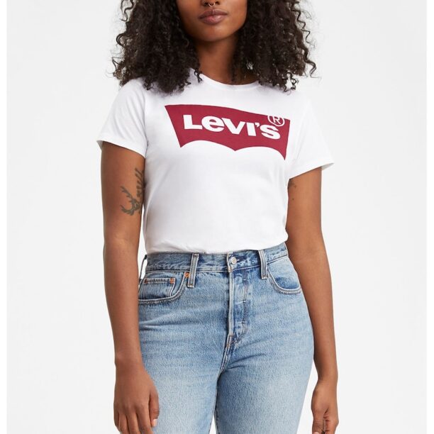 Бяла тениска с лого Levis