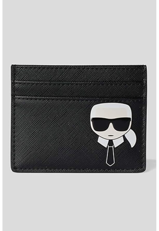 Кожен калъф за карти Ikonik със Сафиано ефект Karl Lagerfeld