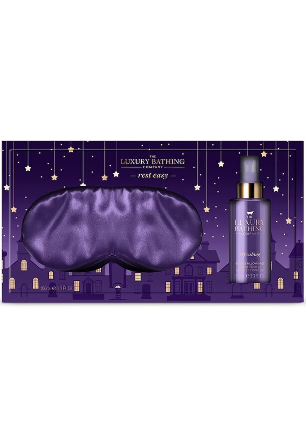 Комплект Sleep Easy -  Lavander - 100 мл Спрей за тяло и коса - Копринена маска за сън The Luxury Bathing Company