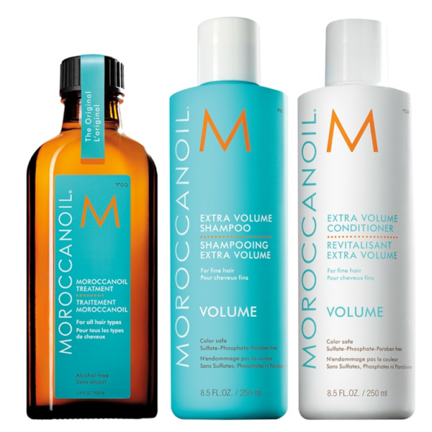 Комплект  Volume за коса с липса на обем: Шампоан и балсам за обем Moroccanoil - 250 мл + Масло Moroccanoil Treatment за всички типове коса - 25 мл Moroccanoil