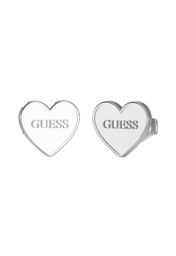 Обеци от неръждаема стомана със сърцевиден дизайн GUESS