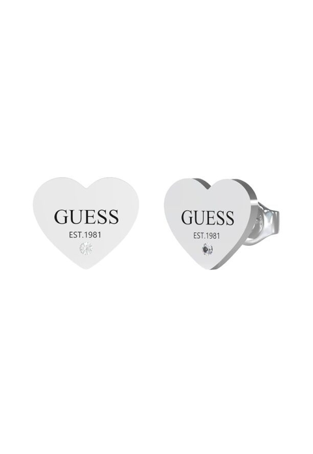 Обеци от неръждаема стомана със сърцевидна форма GUESS