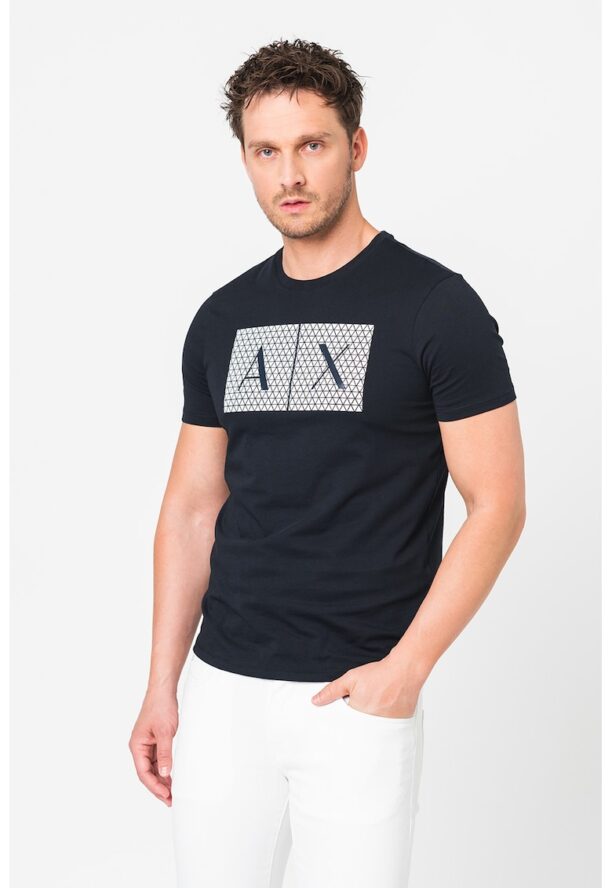 Памучна тениска с лого на гърдите ARMANI EXCHANGE