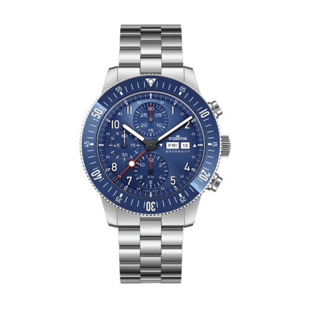 Оригинален Мъжки Часовник Fortis Novonaut N-42 Cobalt Blue Edition F2040012