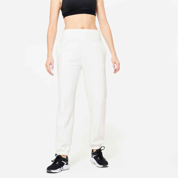 Women's fitness fleece warm pant - 500 white