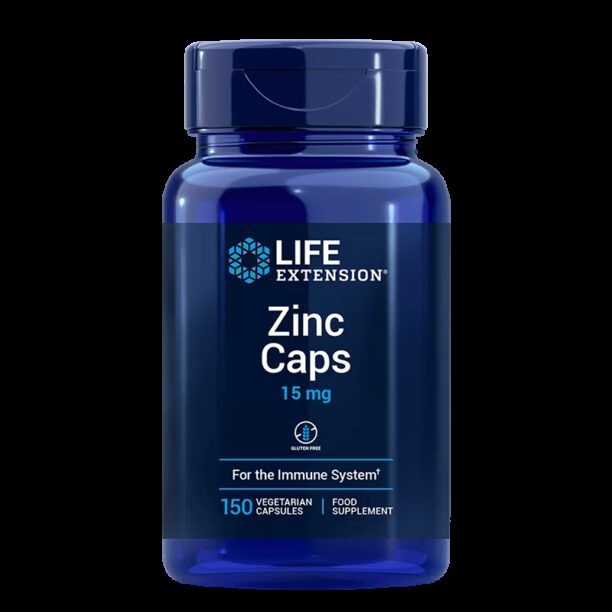 Zinc Caps / Цинк (монометионин) 15 mg x 150 капсули Life Extension