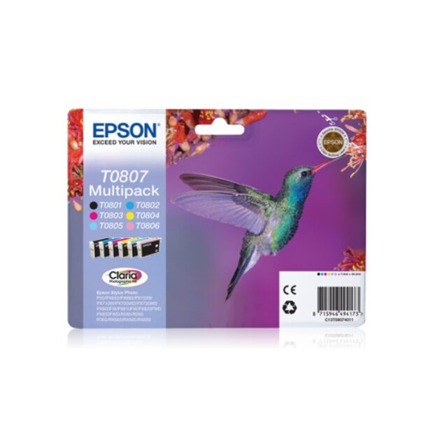 КОМПЛЕКТ ЗА EPSON STYLUS PHOTO R 265/R285/R360/RX560 - T0807 - BK/C/M/Y/LC/LM - P№ C13T08074011 цена