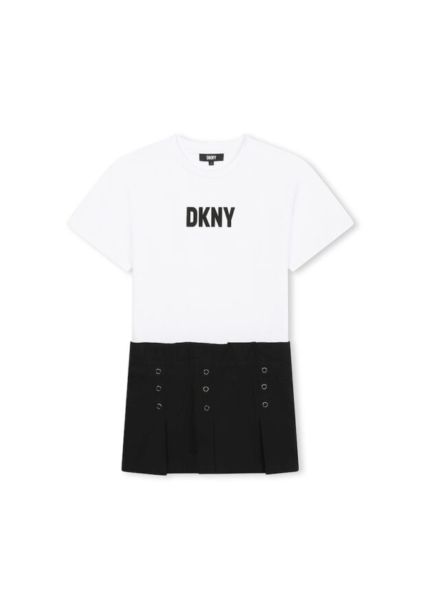 Рокля тип тениска с дизайн 2 в 1 DKNY