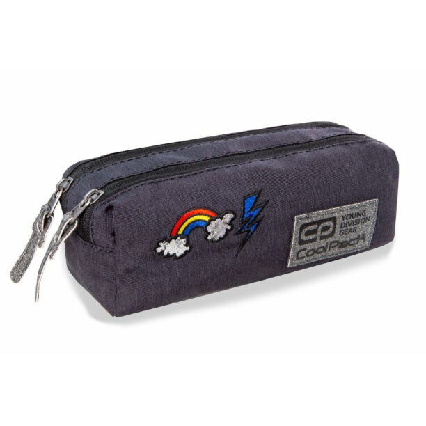 Ученически несесер с два ципа CoolPack Edge Sparkling Badges Grey цена