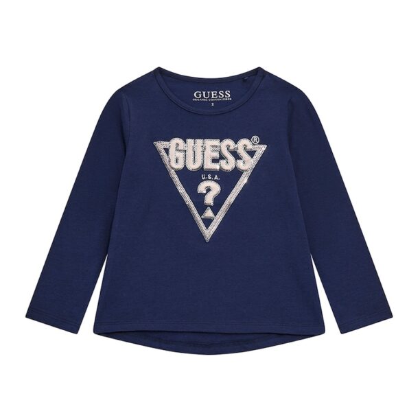 Блуза с лого и овално деколте GUESS