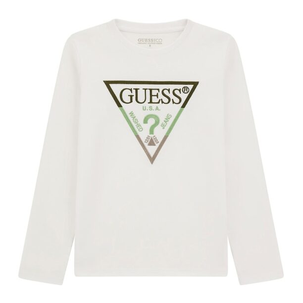 Блуза с овално деколте и бродирано лого GUESS