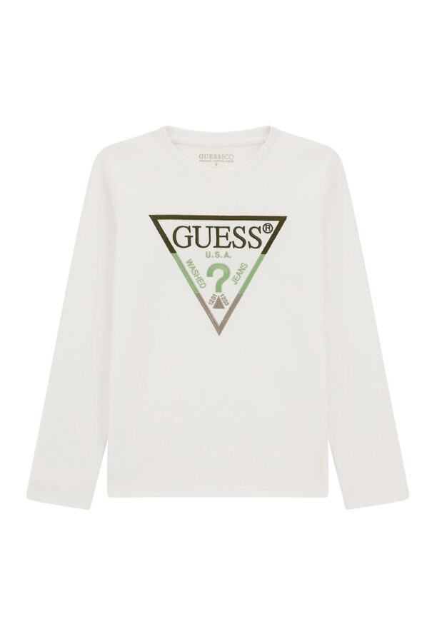 Блуза с овално деколте и бродирано лого GUESS