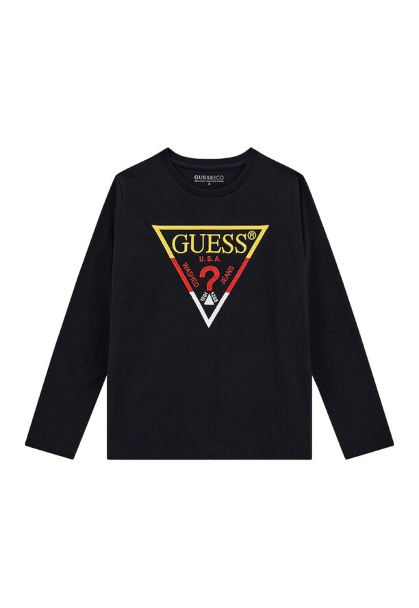 Блуза с овално деколте и бродирано лого GUESS