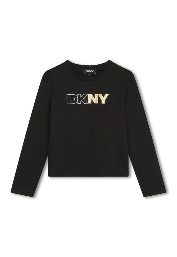 Блуза с овално деколте и лого DKNY