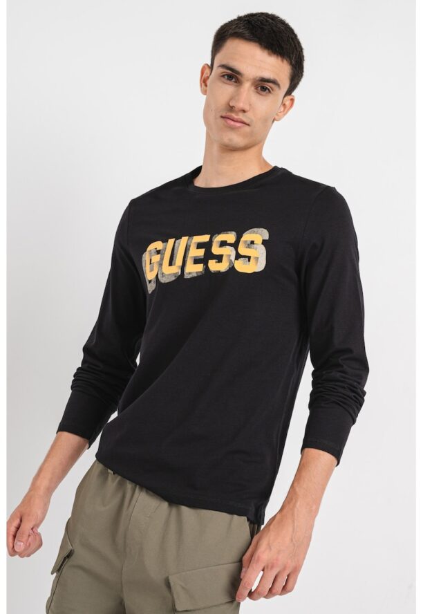 Блуза с овално деколте и лого GUESS