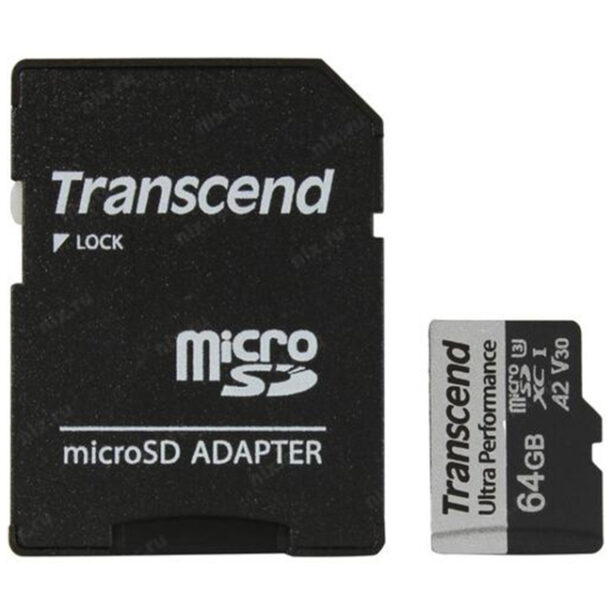 Карта памет Transcend 64GB microSD with adapter UHS-I U3 A2 Ultra Performance