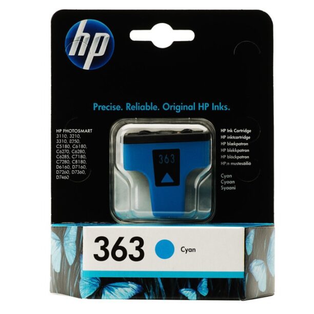 Касета HEWLETT PACKARD PS3110/3210/3310/D6160/D7160/D7260/D7360/D7460/PSC5180/C6180/C6270/C6280/C6285/C7180/C7280/C8180/PS8250 - Cyan /363/ - P№ C8771EE - заб.: 4ml цена