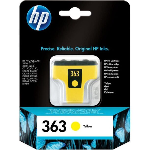 Касета HEWLETT PACKARD PS3110/3210/3310/D6160/D7160/D7260/D7360/D7460/PSC5180/C6180/C6270/C6280/C6285/C7180/C7280/C8180/PS8250 - Yellow /363/ - P№ C8773EE - заб.: 6ml цена