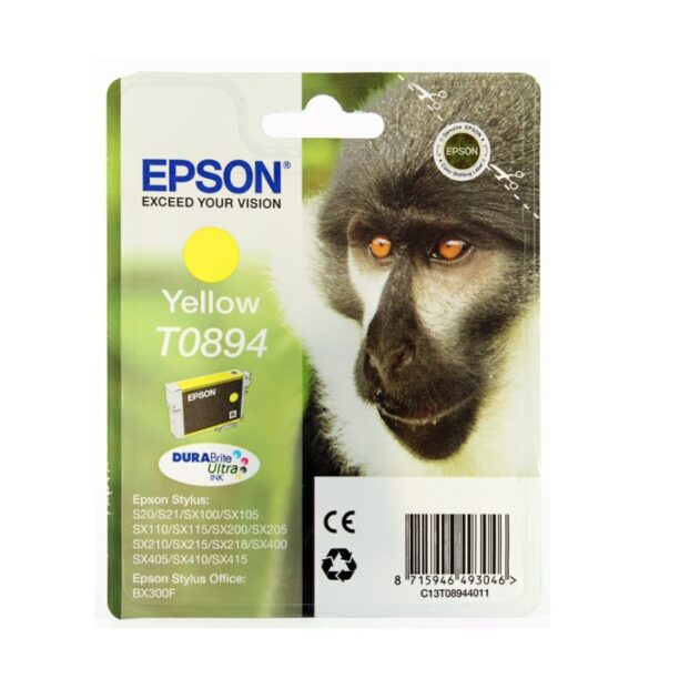 Касета ЗА EPSON STYLUS S20/SX100/105/200/205/400/405/BX300F - Yellow - P№ C13T08944010 - заб.: 3.5ml. цена