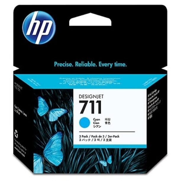 Касета ЗА HP DesignJet T120/T520 - Cyan - 3 Pack - 711 - P№ CZ134A Заб.: 29ml цена