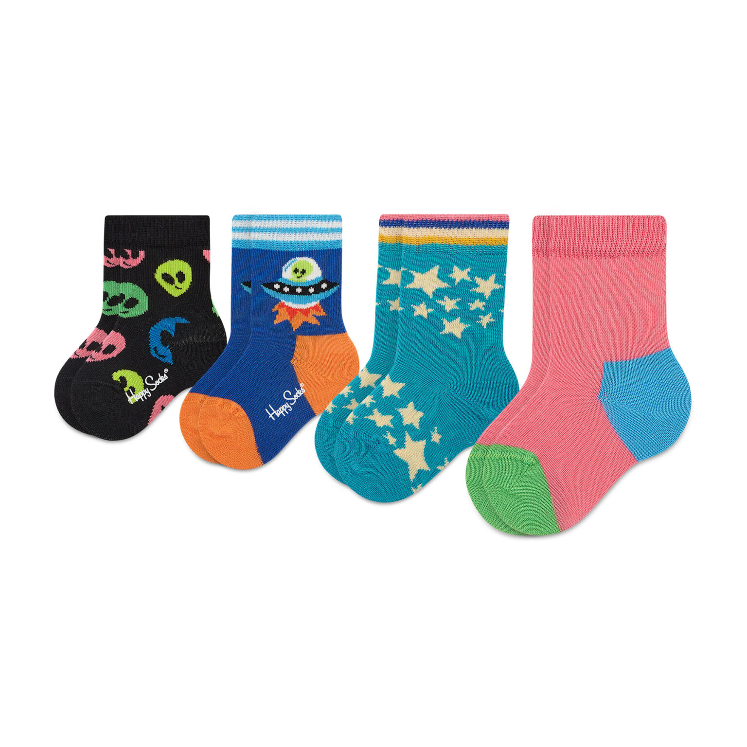 Комплект 4 чифта дълги чорапи детски Happy Socks на ниска цена