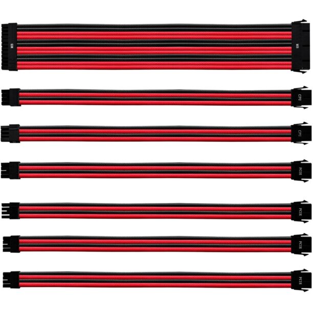 Комплект захранващи кабели Cooler Master Colored Extension Cable Kit (CMA-NEST16RDBK1-GL)