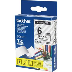 Ламинирана лента Brother TZ-111 Tape Black on Clear