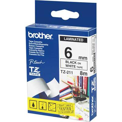 Ламинирана лента Brother TZ-211 Tape Black on White