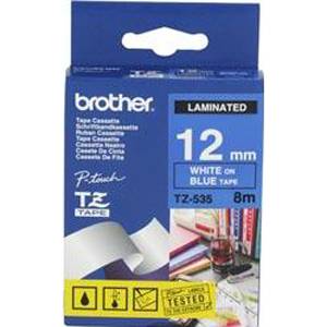 Ламинирана лента Brother TZ Tape 12mm WHITE ON BLUE