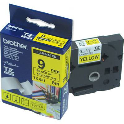 Лента Brother TZ-621 Tape Black on Yellow