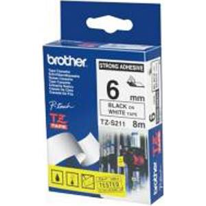 Лента Brother TZ-ES211 Tape Black on White