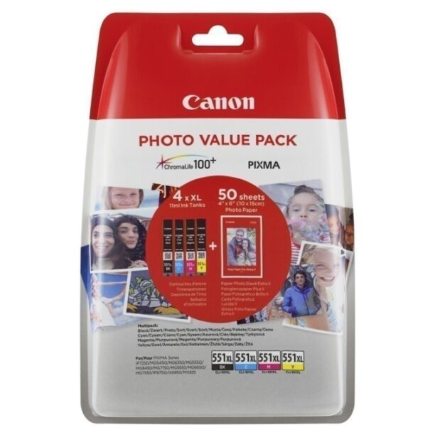 Мастило за Canon PIXMA IP7250/MG5450/MG5550/MG5650/MG6350/MG6450/MG6650/MX925 - Multicolour - CLI-551XL- P№ 6443B006 цена