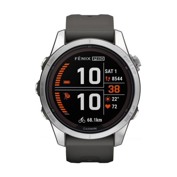 Оригинален Дамски Смарт часовник Garmin Fenix 7S Pro Solar Edition Silver/Graphite 010-02776-01