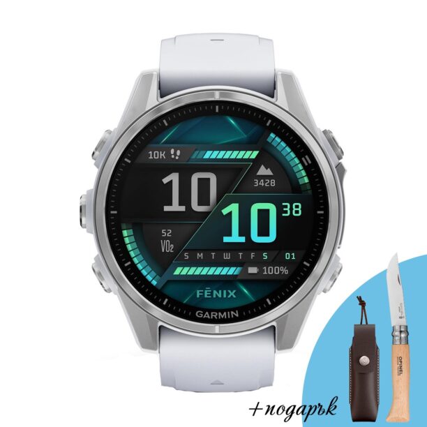 Оригинален Дамски Смарт часовник Garmin Fenix 8 Amoled 43 мм Silver/Whitestone Garmin 010-02903-00