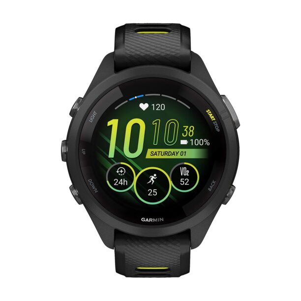 Оригинален Дамски Смарт часовник Garmin Forerunner 265S Black/Amp Yellow 010-02810-13