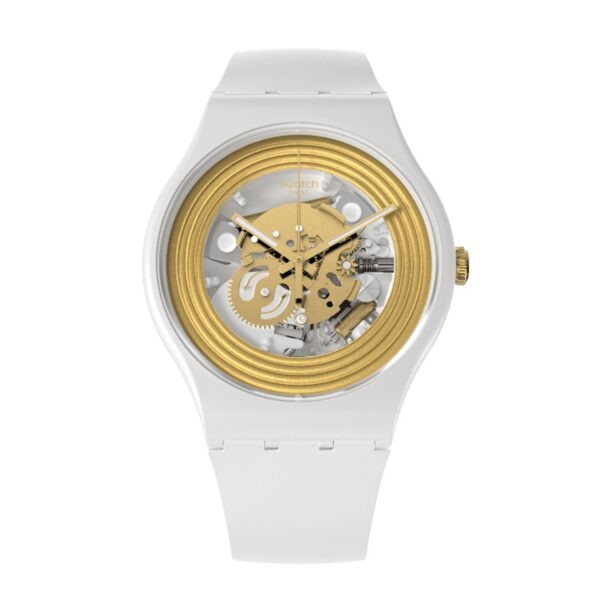 Оригинален Дамски Часовник Swatch Golden Rings White SO29W107