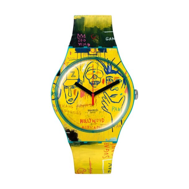 Оригинален Дамски Часовник Swatch Hollywood Africans by JM Basquiat SUOZ354