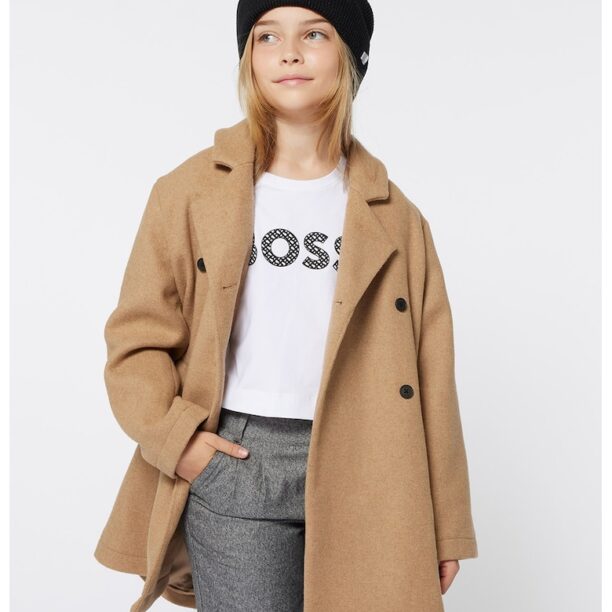 Палто с вълна BOSS Kidswear