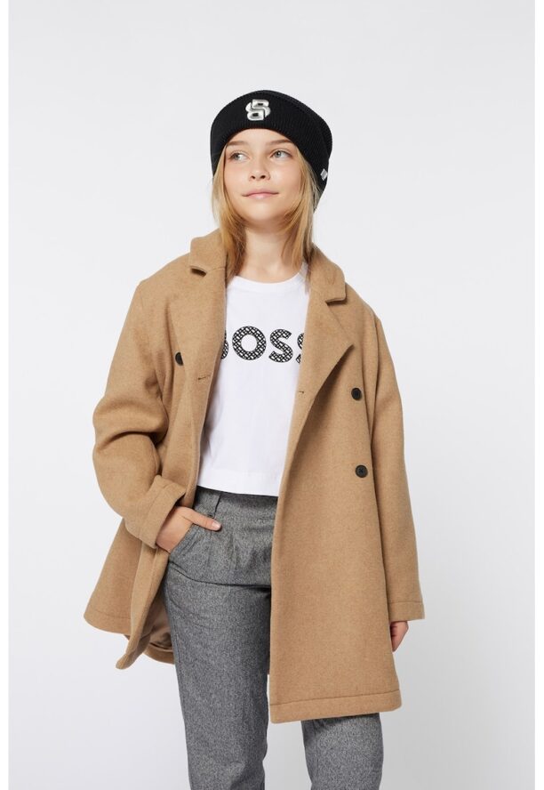 Палто с вълна BOSS Kidswear