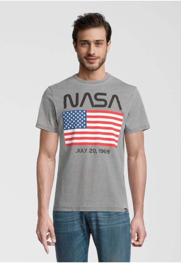 Памучна тениска NASA Moon Landing Date USA Flag 5377 Recovered