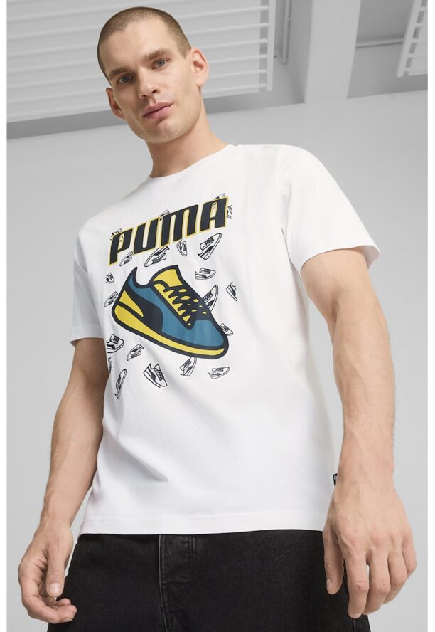 Памучна тениска с овално деколте Puma