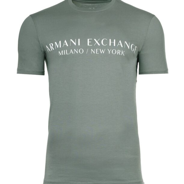 Памучна тениска с овално деколте и лого ARMANI EXCHANGE