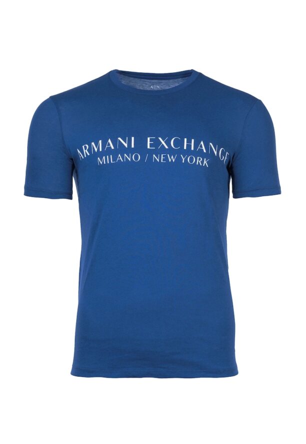 Памучна тениска с овално деколте и лого ARMANI EXCHANGE