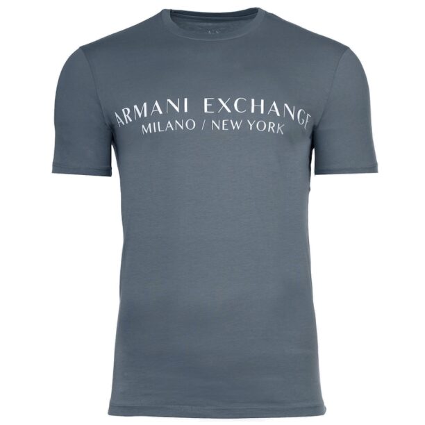 Памучна тениска с овално деколте и лого ARMANI EXCHANGE