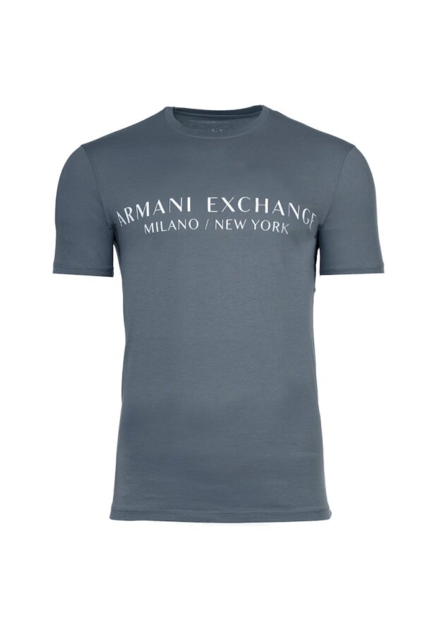 Памучна тениска с овално деколте и лого ARMANI EXCHANGE