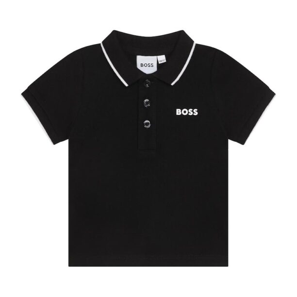 Памучна тениска с яка BOSS Kidswear