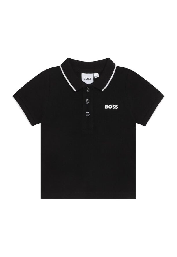 Памучна тениска с яка BOSS Kidswear