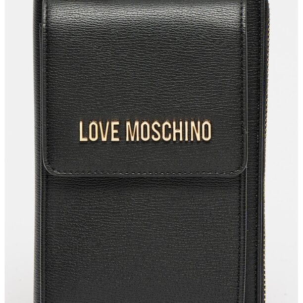 Портмоне от еко кожа с презрамка с верижка Love Moschino