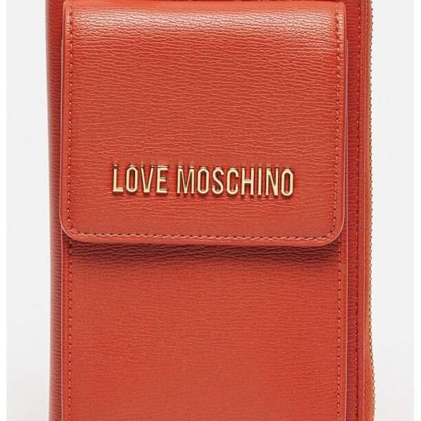 Портмоне от еко кожа с презрамка с верижка Love Moschino