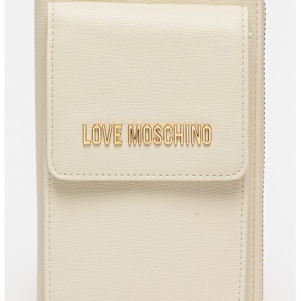 Портмоне от еко кожа с презрамка с верижка Love Moschino